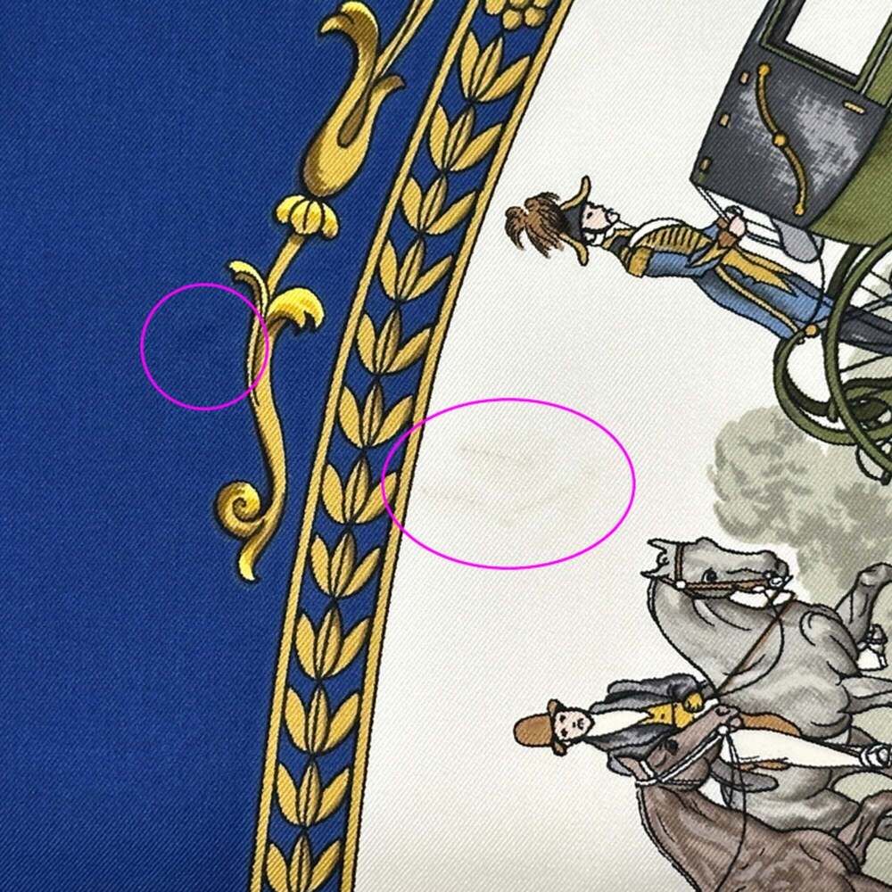 HERMES Blue Silk Scarf - Picture 7 of 7